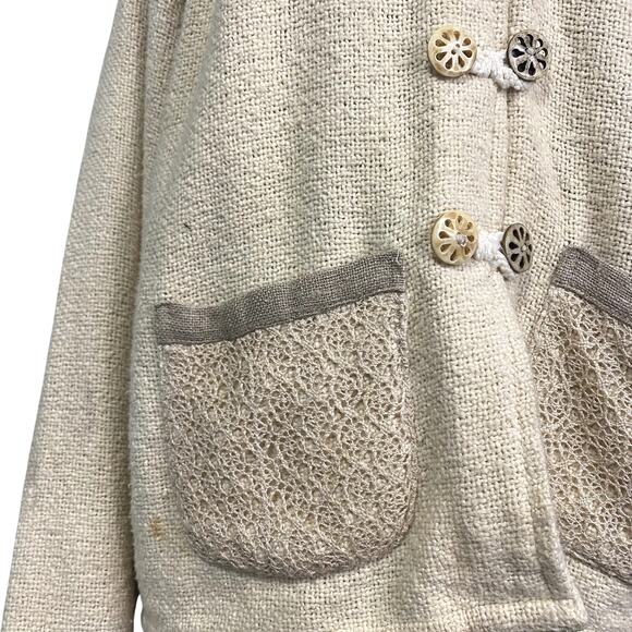 Vintage Heavy Knit Lace Cottage Core Boho Jacket - Picture 9 of 16